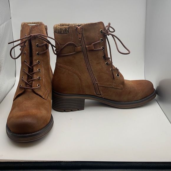 CUSHIONAIRE Women's Zipper Lace up boot +Memory Foam SIZE 7 BROWN - Picture 5 of 5